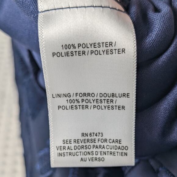 Gabby Skye 10 Blue Floral Chiffon Overlay Sleeveless Midi Dress Lined Event - Picture 4 of 4